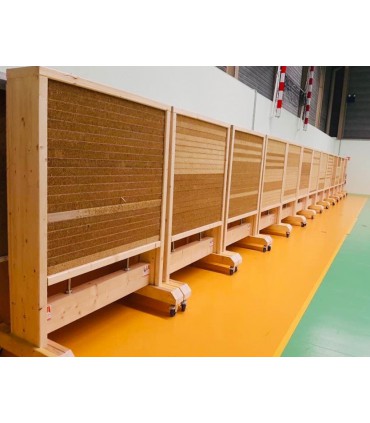 MUR DE TIR SALLE ROULANT 1250 X 1200 X 200 AVEC BANDES DE PAILLE