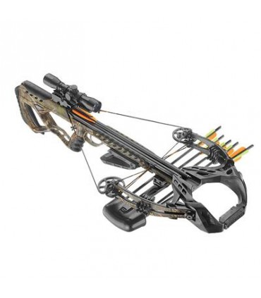 Arbalète EK POELANG Guillotine-X 185Lbs Camo 400 fps avec Lunette et Accessoires