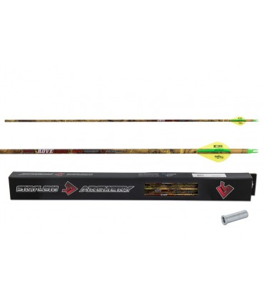 Flèches Carbones SKYLON Rove Ø 6.2 mm Montées Plumes Blazer (par 12)