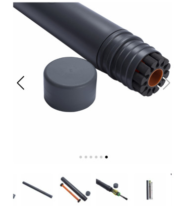 copy of Tube TELESCOPIQUE EN PLASTIQUE NOIR AVEC SANGLE
