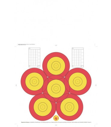 Blason PRACTICE 40 CM 6-SPOT PAPIER ARME
